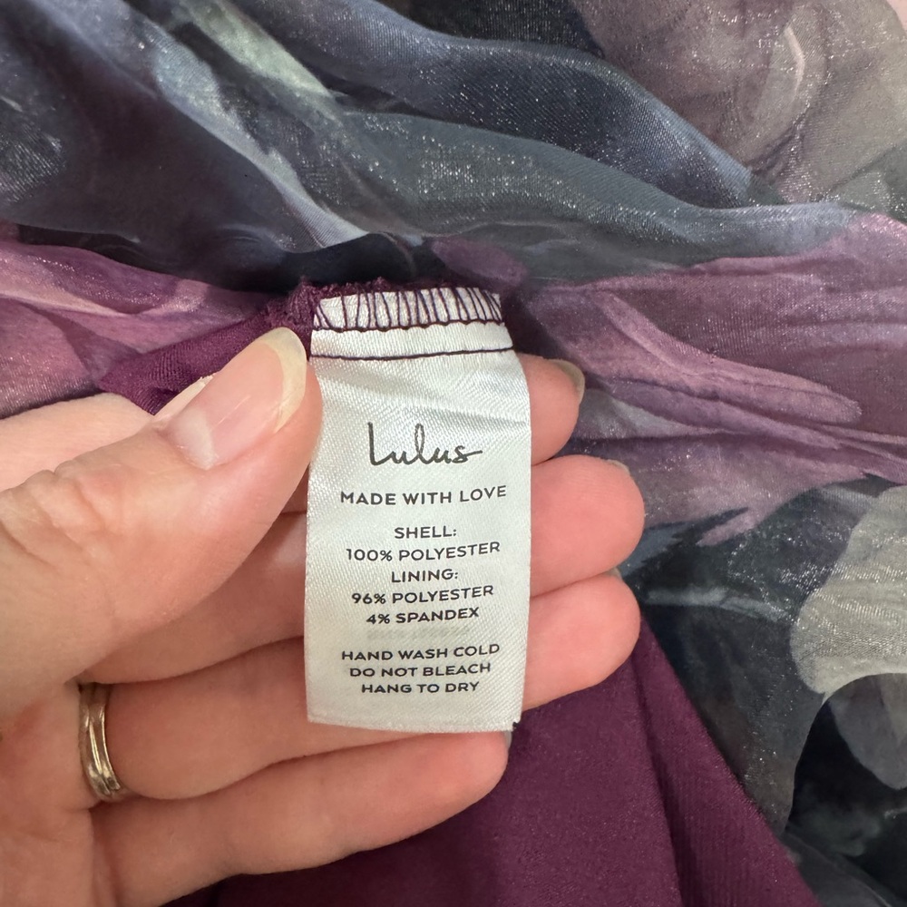 Lulu’s NWT XS Midnight Beauty Black And Purple Floral Print Bustier Mini Dress - Picture 9 of 9